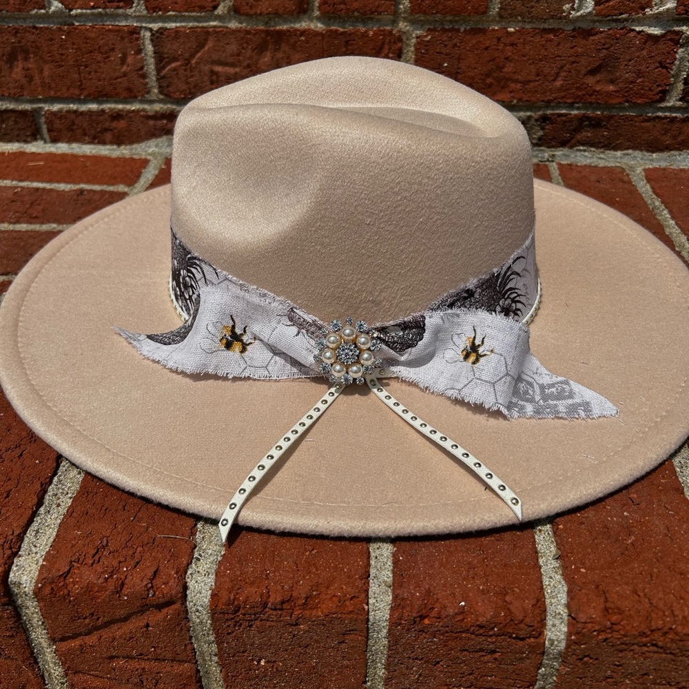 Custom burned bee hat